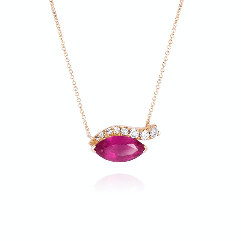 The Look Of Love Pavé Gemstone Necklace - Ilanzoni